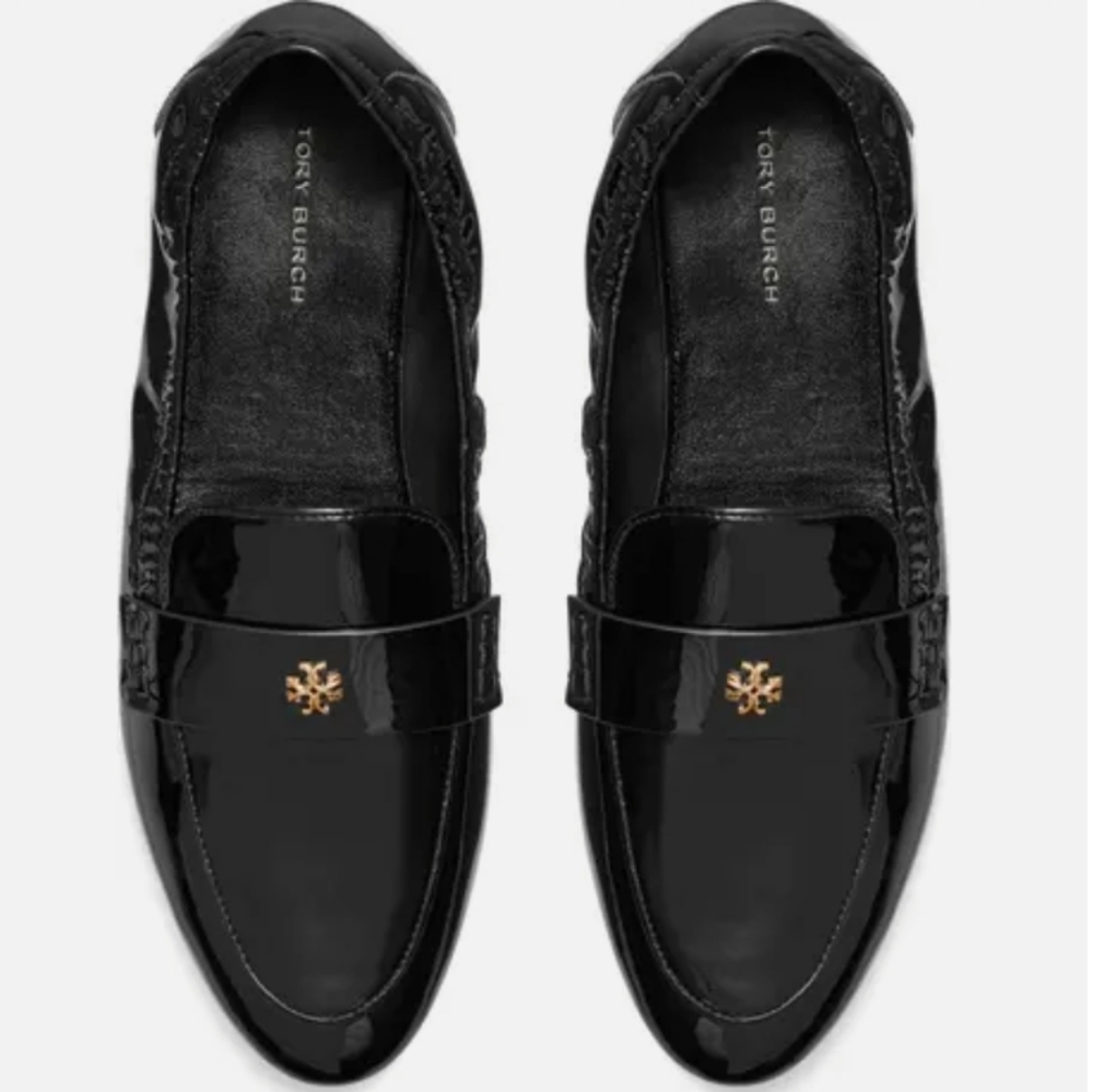 Tory Burch Ballet Loafers Patent Black